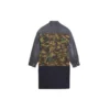 Abrigo de coche hasta la rodilla con patchwork de 3 capas «Green Blue» 659092TKL142840