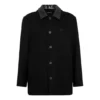 Abrigo de mezcla de lana con doble cuello «Negro» 626314TIU071000
