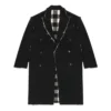 Abrigo oversize de cuadros Buffalo con bordes sin rematar «Negro Blanco» 704487TMU181070