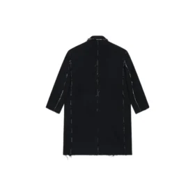 Abrigo oversize de cuadros Buffalo con bordes sin rematar «Negro Blanco» 704487TMU181070