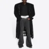 Abrigo oversize de cuadros Buffalo con bordes sin rematar «Negro Blanco» 704487TMU181070