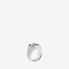 Anillo de sello Melrose en plata envejecida