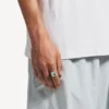 Anillo de sello Melrose en plata envejecida