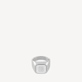 Anillo de sello Nano en plata brillante