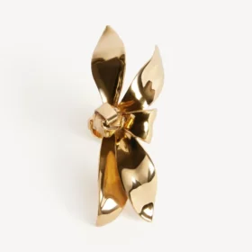 Anillo para el meñique «Bloom» para mujer en oro brillante