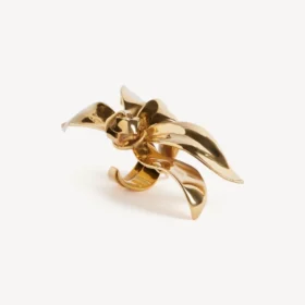 Anillo para el meñique «Bloom» para mujer en oro brillante