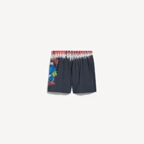 Bañador corto de hombre con estampado «tie dye» extremo en negro