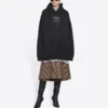 Balenciaga FW21 para hombre, camiseta holgada con capucha y manga larga, negro 651799TJV910107