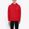 Balenciaga FW21 para hombre, holgada, con logo, con capucha y manga larga, roja, 600583TIV846540