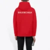 Balenciaga FW21 para hombre, holgada, con logo, con capucha y manga larga, roja, 600583TIV846540