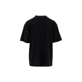 Balenciaga para hombre, camiseta oversize con estampado de logotipo retro, mangas cortas y hombreras, negra 620969TIVA11000 Balenciaga para hombre, camiseta oversize con estampado de logotipo retro, mangas cortas y hombreras, negra 620969TIVA11000