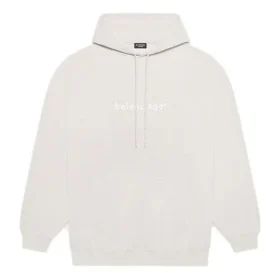 Balenciaga para hombre, colección otoño-invierno 2021, con estampado del logotipo «Alphabet», con capucha y manga larga, blanco cremoso, 570811TIV552970 Balenciaga para hombre, colección otoño-invierno 2021, con estampado del logotipo «Alphabet», con capucha y manga larga, blanco cremoso, 570811TIV552970