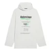 Balenciaga para hombre, colección otoño-invierno 2021, estampado de letras del logotipo, holgada, blanca, 662424TKVF89085