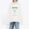 Balenciaga para hombre, colección otoño-invierno 2021, estampado de letras del logotipo, holgada, blanca, 662424TKVF89085