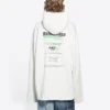 Balenciaga para hombre, colección otoño-invierno 2021, estampado de letras del logotipo, holgada, blanca, 662424TKVF89085