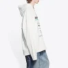 Balenciaga para hombre, colección otoño-invierno 2021, estampado de letras del logotipo, holgada, blanca, 662424TKVF89085