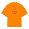 Balenciaga para hombre, colección otoño-invierno 2021, «HI MY NAME IS», corte ancho, estampado alfabético, punto retro, manga corta, naranja, 661715TKVH57513
