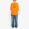 Balenciaga para hombre, colección otoño-invierno 2021, «HI MY NAME IS», corte ancho, estampado alfabético, punto retro, manga corta, naranja, 661715TKVH57513