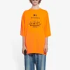 Balenciaga para hombre, colección otoño-invierno 2021, «HI MY NAME IS», corte ancho, estampado alfabético, punto retro, manga corta, naranja, 661715TKVH57513
