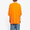 Balenciaga para hombre, colección otoño-invierno 2021, «HI MY NAME IS», corte ancho, estampado alfabético, punto retro, manga corta, naranja, 661715TKVH57513