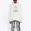 Balenciaga para hombre, colección otoño-invierno 2021, «Hi My Name Is», estampado alfabético, manga larga, blanco, 651799TKVF29081