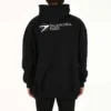 Balenciaga para hombre, colección primavera-verano 2021, camiseta de algodón con capucha grande y manga larga, negro, 620973TKV871070