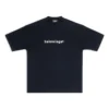 Balenciaga para hombre, colección primavera-verano 2021, camiseta de manga corta con estampado del logotipo, negra, 612966TIV541070