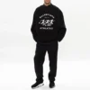 Balenciaga para hombre, colección primavera-verano 2021, con agujeros, cuello redondo grande y manga larga, negro, 641654TJVI71070
