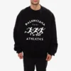 Balenciaga para hombre, colección primavera-verano 2021, con agujeros, cuello redondo grande y manga larga, negro, 641654TJVI71070
