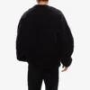 Balenciaga para hombre, colección primavera-verano 2021, con agujeros, cuello redondo grande y manga larga, negro, 641654TJVI71070