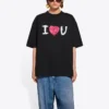Balenciaga para hombre, colección primavera-verano 2021, «Love», manga corta, negro, 612966TJVL51070
