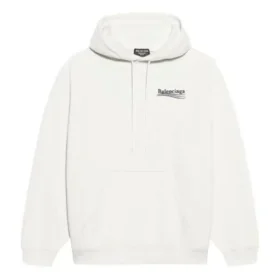 Balenciaga para hombre con estampado de letras de Political Campaign bordadas, blanco, 600583TKVI99084