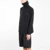 Balenciaga para hombre con logotipo bordado, media cremallera y cuello alto, negro 486144TWK521000