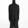 Balenciaga para hombre con logotipo bordado, media cremallera y cuello alto, negro 486144TWK521000