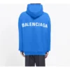 Balenciaga para hombre con logotipo en la espalda y estampado de letras, azul, 570811THV798077