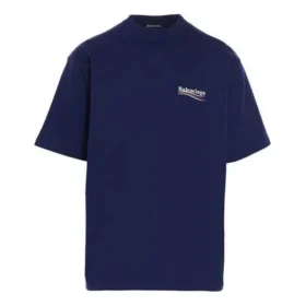 Balenciaga para hombre, estampado de Political Campaign, versión grande, manga corta, azul marino 641675TIV521195 Balenciaga para hombre, estampado de Political Campaign, versión grande, manga corta, azul marino 641675TIV521195