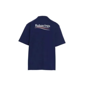 Balenciaga para hombre, estampado de Political Campaign, versión grande, manga corta, azul marino 641675TIV521195 Balenciaga para hombre, estampado de Political Campaign, versión grande, manga corta, azul marino 641675TIV521195