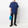 Balenciaga para hombre, estampado de Political Campaign, versión grande, manga corta, azul marino 641675TIV521195