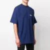 Balenciaga para hombre, estampado de Political Campaign, versión grande, manga corta, azul marino 641675TIV521195