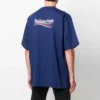 Balenciaga para hombre, estampado de Political Campaign, versión grande, manga corta, azul marino 641675TIV521195