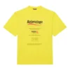 Balenciaga para hombre, lavado en seco, corte cuadrado, estampado con logotipo, holgada, manga corta, amarilla 651795TKVF87175