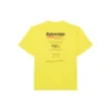 Balenciaga para hombre, lavado en seco, corte cuadrado, estampado con logotipo, holgada, manga corta, amarilla 651795TKVF87175