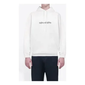 Balenciaga para hombre: logotipo creativo en el pecho, estilo retro, blanco 570811TIV519040