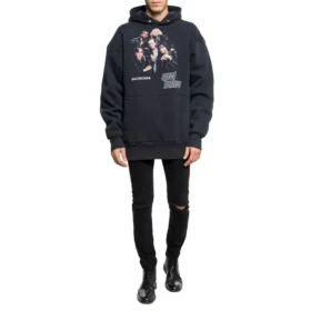 Balenciaga para hombre Speedhunters Boysband con estampado, con capucha y manga larga, azul marino 541873TCV371055 Balenciaga para hombre Speedhunters Boysband con estampado, con capucha y manga larga, azul marino 541873TCV371055