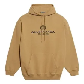 Balenciaga para hombre, sudadera con estampado de laurel «Paris», color caqui, 570811TIV259605