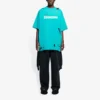 Balenciaga para hombre, temporada primavera-verano 2021, estampado de letras, cuello redondo con agujeros, manga corta, verde 651795TKVB84661