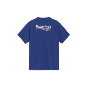 Balenciaga para hombre, versión con estampado de Political Campaign, manga corta, azul real 508203TAV444540