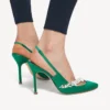 Balenciaga para mujer | Sandalias de talón abierto de Manolo Blahnik en color hierba Balenciaga para mujer | Sandalias de talón abierto de Manolo Blahnik en color hierba