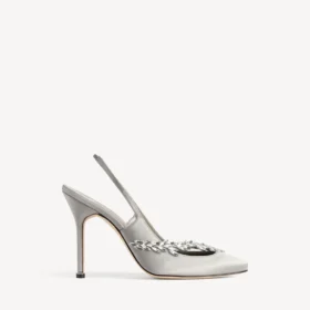 Balenciaga para mujer | Sandalias de talón abierto de Manolo Blahnik en gris pluma
