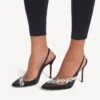Balenciaga para mujer | Sandalias de talón abierto de Manolo Blahnik en negro Balenciaga para mujer | Sandalias de talón abierto de Manolo Blahnik en negro
